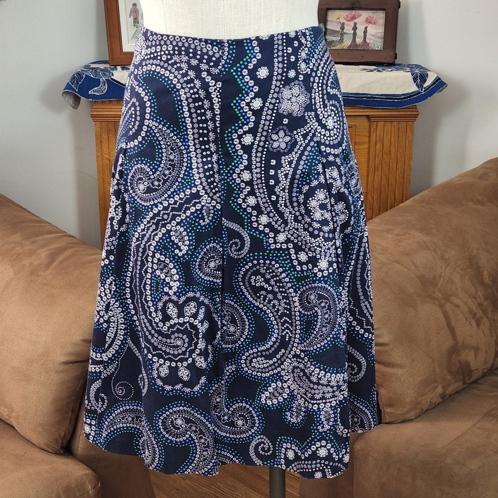 Talbots Pleated Paisley Skirt - Picture 1 of 4